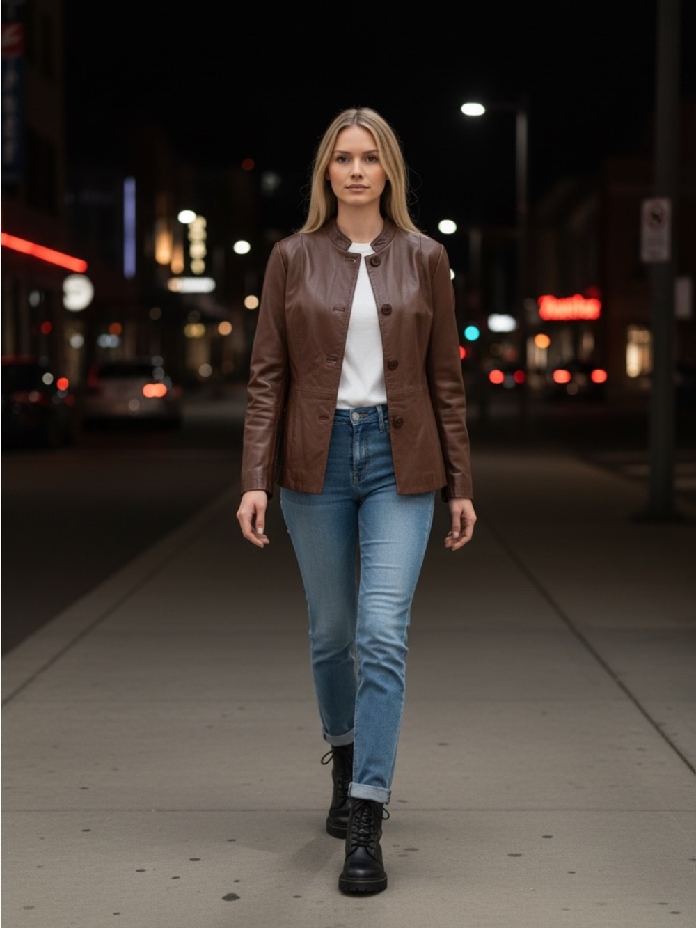 Luciano Barbera Leather Jacket Size 40 Italy